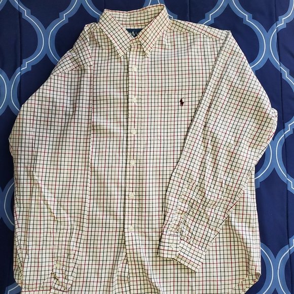 Men's Extra Large, Polo Ralph Lauren Long-sleeved Collard Plaid Button - Up - Picture 1 of 2